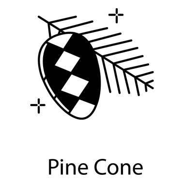 Bayram Dekorasyonu ve Doğa Resimleri için Kozalak Vektör Simgesi Tasarımı