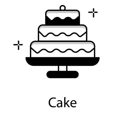 Parti Tatlısı Kutlaması için Çikolata Katmanı Kek Vektörü İllüstrasyon Simgesi