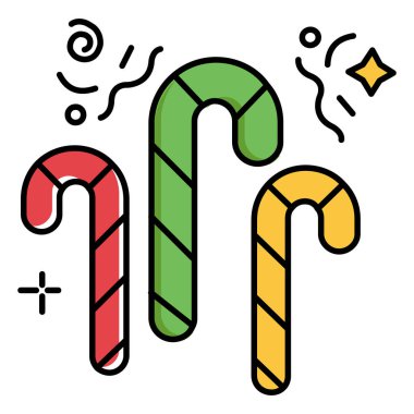 Noel Peppermint Şeker Vektör Simgesi Mevsimsel Tatil Tasarım Elementleri