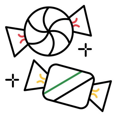 Tatil Tatlısı Kavramları için Şirin Şeker ve Şekerleme Vektör Simgesi