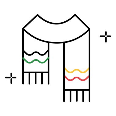 Kış Atkısı Simgesi Vektör Sunucusu Sezonluk Giysi ve Aksesuar Tasarımı