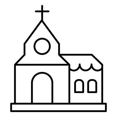 Düz Tarz Kilise Vekil Simgesi Haç ve Dini Mimari