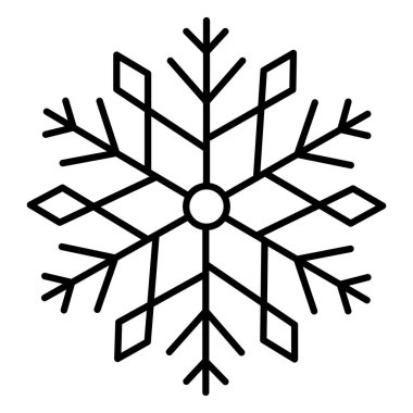 Tatil ve Kış Dekorasyonu için Simetrik Kar Tanesi Vektörü Simgesi ResmiComment