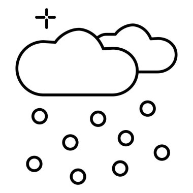 Kış Karlı Bulut Vektör Simgesi Donmuş Gökyüzü ve Yağış Tasarımı