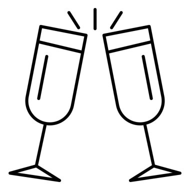 Şampanyalı Şampanyalı Cam ve Şenlikli Tasarım İçin Şişe Vektör Simgesi