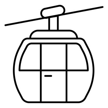 Kar Kablo Sandalyesi Kışın Dağ Seyahati için Kaldırma Vektörü İllüstrasyonu