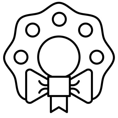 Noel Dekorasyonu ve Kutlaması için Evergreen Tatil Çelengi Vektör Simgesi