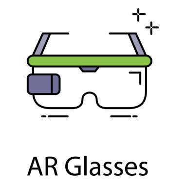 AR Gözlüğü Vektör Simgesi Geleceğin Geliştirilmiş Gerçekliğini Temsil Edici Akıllı Giysi Aygıtı