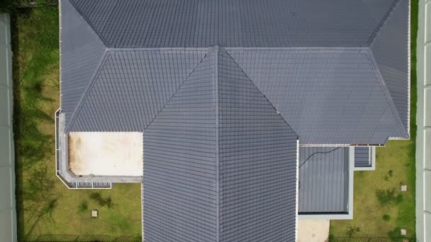 Αεροφωτογραφία Του Εργοταξίου Στέγης Του Σπιτιού Αεροφωτογραφία Του Roof Work — Αρχείο Βίντεο