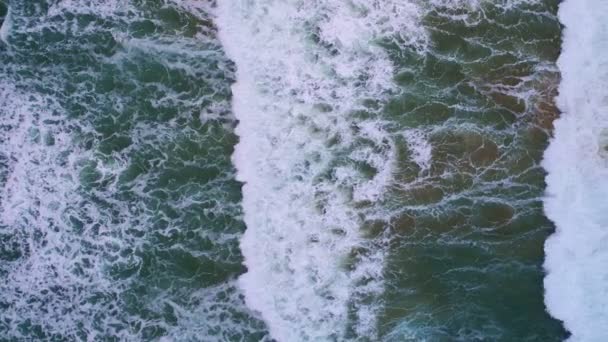 Krachende Wellen Strand Draufsicht Luftbild Wellen Meer Amazing Ocean Tropischen — Stockvideo