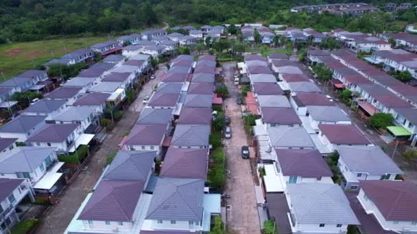 New Development Real Estate Aerial View Residential Houses Driveways Neighborhood — Stock Video