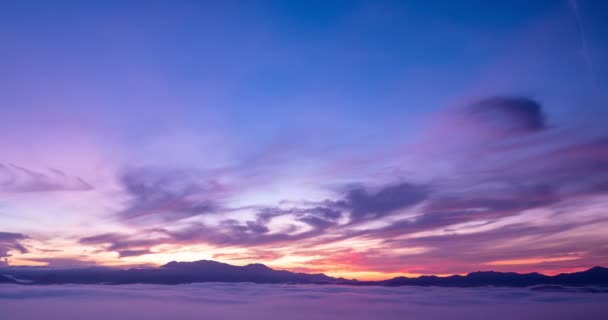 Прекрасний Ранковий Схід Сонця Туман Тропічних Тропічних Лісах Туманний Гірський — стокове відео