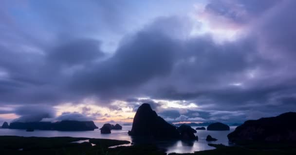 Time Lapse Verbazingwekkende Wolken Boven Zee Zonsopgang Hemel Landschap Mooie — Stockvideo