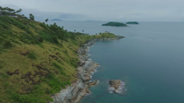 Laem Phromthep Cape Phuket Famous Point Vue Pittoresque Pour Regarder — Video