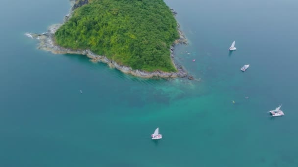 Pulau Kecil Andaman Laut Gelombang Laut Dan Permukaan Air Yang — Stok Video