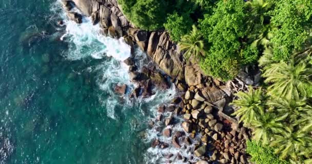 Erstaunliche Küste Schönes Meer Luftaufnahme Des Tropischen Ozeans Meer Der — Stockvideo