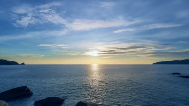 Čas Plynutí Majestic Západ Slunce Světlo Nad Mořskou Krajinou Úžasné — Stock video