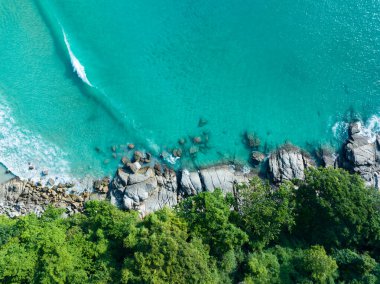 Muhteşem manzara güzel plaj, Tropikal sahil manzarası güzel Phuket adası, güzel deniz plajı Phuket Tayland