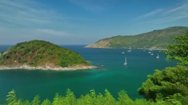 Muhteşem deniz kıyısı güzel deniz, güzel Phuket Adası Tayland 'daki Tropikal okyanus manzarası