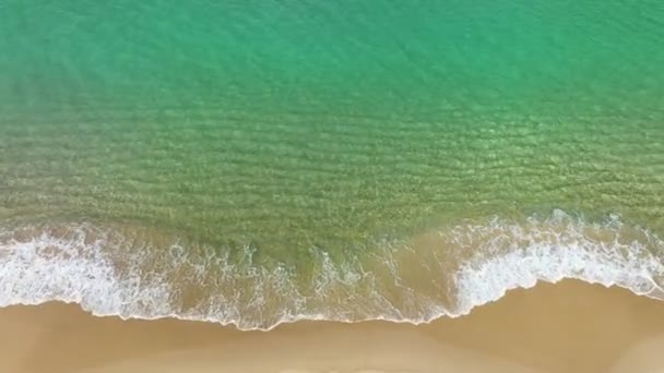 Sea Waves Water Surface Dynamic Shot Aerial View Colorful Sea — 비디오