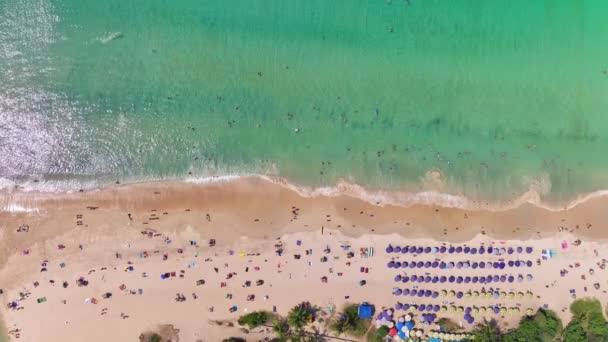 Widok Lotu Phuket Morze Piaszczysta Plaża Sezonie Letnim Niesamowita Plaża — Wideo stockowe