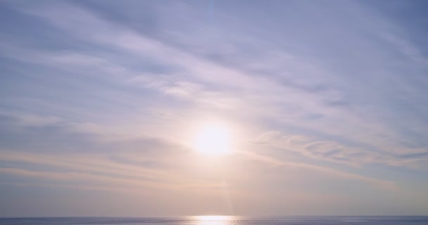 Tiden Förflutit Majestätisk Solnedgång Ljus Över Havet Landskap Fantastiskt Ljus — Stockvideo