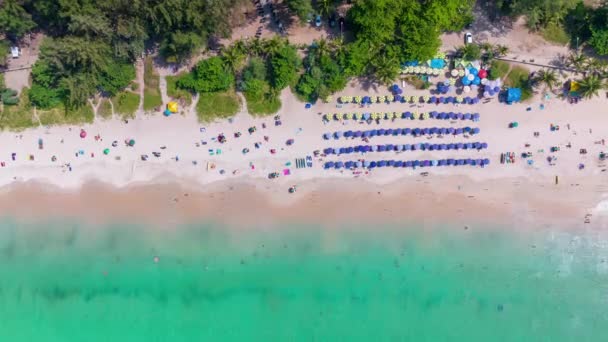 Aerial View Hyperlapse Amazing Beach Travel People Relaxation Beach Beautiful — Αρχείο Βίντεο