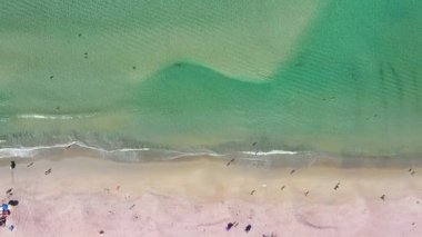 Sea waves crashing on sandy shore water surface,Amazing waves sea nature