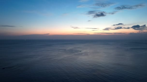 Colorful Sunset Sunrise Sea Surface Aerial View Drone Fly Open — 비디오