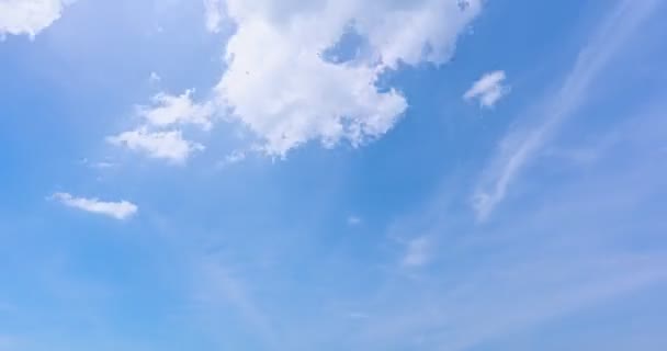 Blue Sky White Clouds Cloudscape Timelapse Amazing Summer Blue Sky — Vídeos de Stock