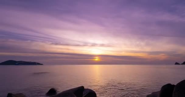 Time Lapse Majestic Sunset Light Sky Sea Landscape Amazing Light — Stockvideo
