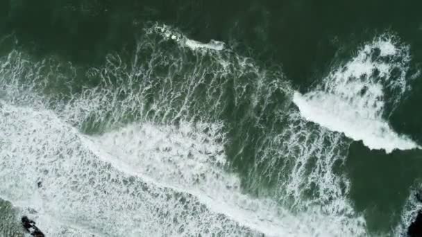 Amazing Nature Beautiful Texture Big Power Dark Waves Ocean Aerial — Wideo stockowe