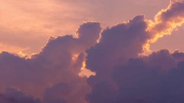 Эпические Красочные Облака Тропических Облаков Закате Восходе Солнца Удивительный Свет — стоковое видео
