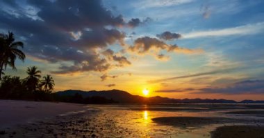 4K Time lapse of Majestic sunset sky landscape, Amazing light of nature cloudscape