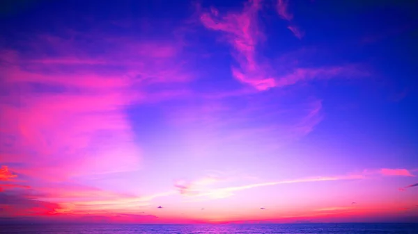 Atardecer Amanecer Nubes Cielo Sobre Luz Del Sol Del Mar — Foto de Stock