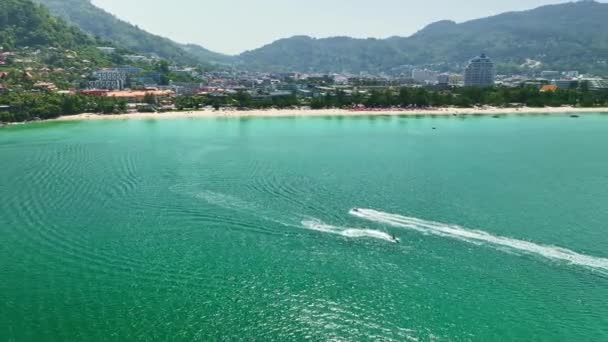 Phuket Thailand Maart 2023 Luchtfoto Mooi Patong Beach Phuket Thailand — Stockvideo