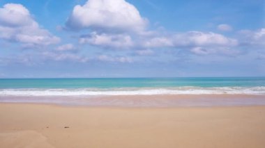 Sea waves crashing on sandy shore water surface,Amazing waves sea nature and travel background, Aerial view ocean beach background