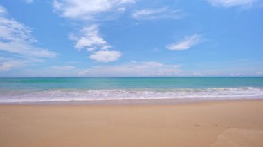 Sea waves crashing on sandy shore water surface,Amazing waves sea nature and travel background, Aerial view ocean beach background