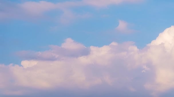 Błękitne Niebo Białe Chmury Chmury Krajobraz Timelapse Niesamowite Lato Błękitne — Wideo stockowe