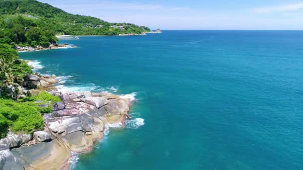 Belo Fundo Mar Paisagem Verão Ondas Superfície Água Mar Vídeo — Vídeo de Stock