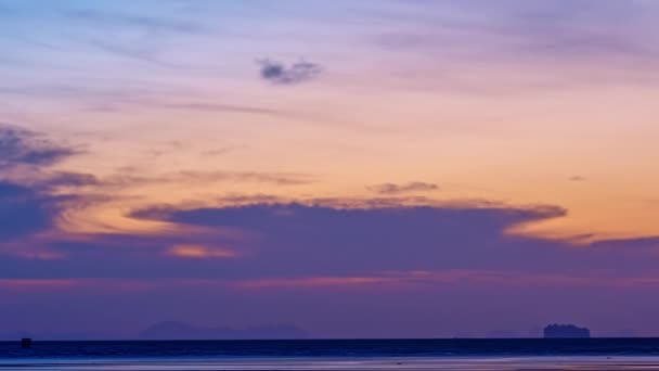 Zaman Hızı Doğa Güzel Gün Batımı Gökyüzü Renkli Bulutlar Deniz — Stok video