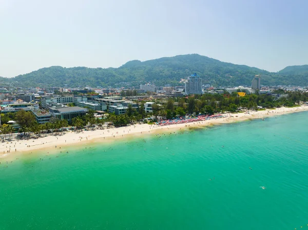 Phuket Tajlandia Marzec 2023 Widok Lotu Ptaka Piękna Plaża Patong — Zdjęcie stockowe