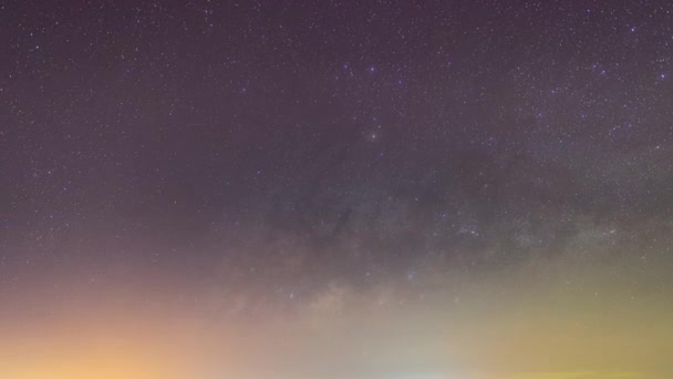Incredibile Natura Time Lapse Lattea Stelle Della Galassia Notte Giorno — Video Stock