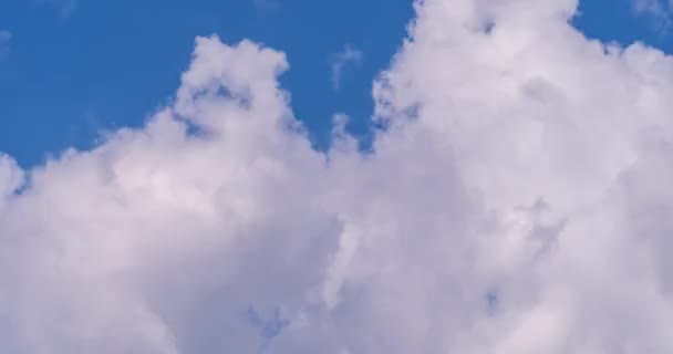 Blauwe Lucht Witte Wolken Wolkenlandschap Tijdspanne Verbazingwekkende Zomer Blauwe Hemel — Stockvideo