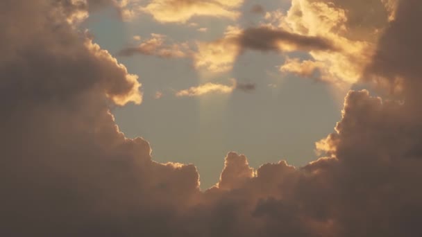 Drammatico Sfondo Nuvole Scure Bella Time Lapse Maestosa Alba Tramonto — Video Stock