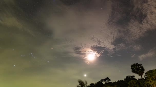 Étoiles Lune Lever Mouvement Lumière Laps Temps Dans Les Montagnes — Video