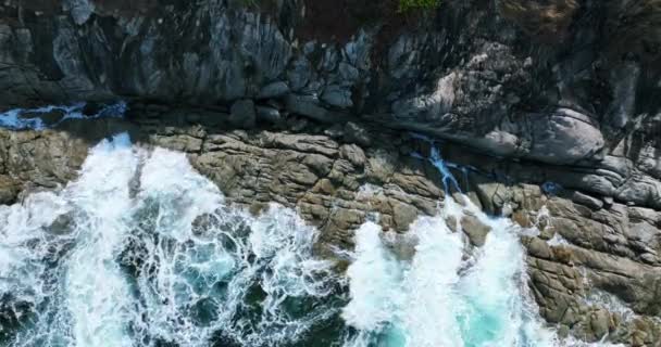Geweldige Kust Prachtige Zee Luchtfoto Van Tropische Oceaan Zee Het — Stockvideo