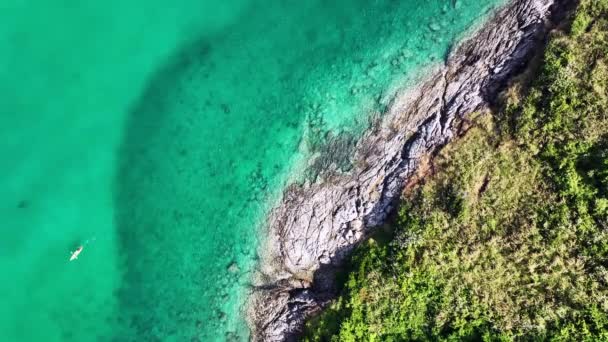 Fantastisk Havsstrand Vackert Hav Flygfoto Tropiska Havet Den Vackra Phuket — Stockvideo