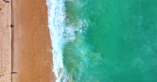 Schöne Meer Sommer Landschaft Wellen Meerwasser Oberfläche Hochwertige Video Vogelperspektive — Stockvideo