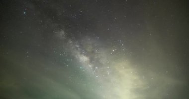 Zaman atlamalı Samanyolu galaksisi yıldızları, Yıldızlı Zaman Hızı, Samanyolu Galaksisi Kapalı Gece Gökadası, Yıldızlı gece vakti karanlık gökyüzü, Samanyolu Galaksisi. 4K yüksek kalite. İnanılmaz gece gökyüzü